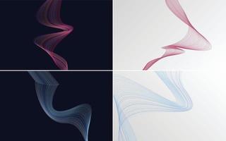 Wave curve abstract vector background pack for a clean and elegant design