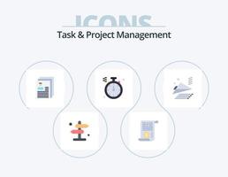 paquete de iconos planos de gestión de tareas y proyectos 5 diseño de iconos. avion de papel. norte. cuenta. dirección. perfil vector