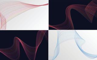 Collection of geometric minimal lines pattern set vector