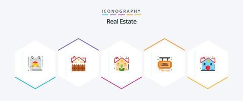 Real Estate 25 Flat icon pack including estate. real. house. estate. real vector