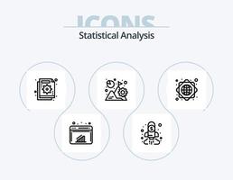 Statistical Analysis Line Icon Pack 5 Icon Design. business. report. business. document. analysis vector