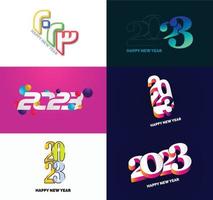 Big Set of 2023 Happy New Year logo text design 2023 number design template vector