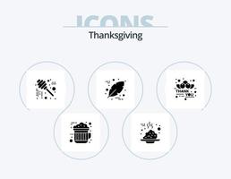 paquete de iconos de glifos de acción de gracias 5 diseño de iconos. gratitud. acción de gracias. dia de gracias hoja. acción de gracias vector