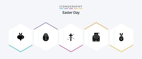 Easter 25 Glyph icon pack including bunny. robbit. holidays. holiday. mail vector