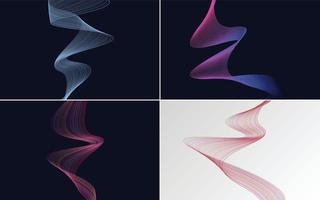 Collection of geometric minimal lines pattern set vector