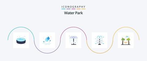 Water Park Flat 5 Icon Pack Including . garden. water. park. park vector