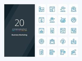 20 Business Marketing Blue Color icon for presentation vector
