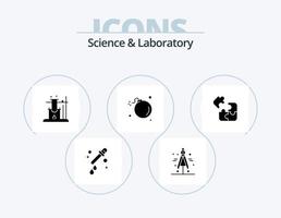Science Glyph Icon Pack 5 Icon Design. solution. puzzle. space. jigsaw. meteor vector