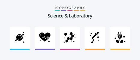 paquete de íconos de glifos de ciencia 5 que incluye . ciencia. ciencia. verde. enchufar. diseño de iconos creativos vector