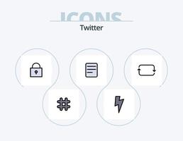 paquete de iconos llenos de línea de twitter 5 diseño de iconos. . pájaro. como. pluma. conjuntos vector