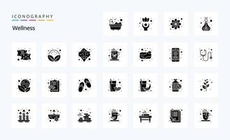 25 Wellness Solid Glyph icon pack vector