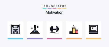 Motivation Line Filled 5 Icon Pack Including . security. search. shield. box. Creative Icons Design vector