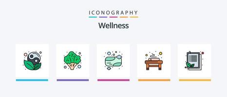 Wellness Line Filled 5 Icon Pack Including . cosmetic. juice. flower. shower. Creative Icons Design vector