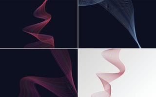 Collection of geometric minimal lines pattern set vector