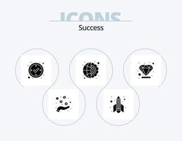 Sucess Glyph Icon Pack 5 Icon Design. value. diamond. check. development. process vector