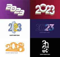Big Collection of 2023 Happy New Year symbols Cover of business diary for 2023 with wishes vector