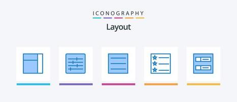 Layout Blue 5 Icon Pack Including . list. . Creative Icons Design vector