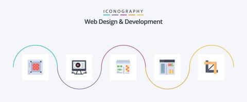 Web Design And Development Flat 5 Icon Pack Including crop tool. web. design. paint. design vector