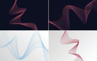 Collection of geometric minimal lines pattern set vector