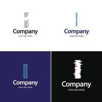 letra i diseño de paquete de logotipo grande diseño de logotipos creativos y modernos para su negocio vector