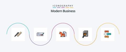 paquete de iconos de 5 planos llenos de línea de negocios moderna que incluye táctica. ajedrez. cheque bancario. negocio. estrategia vector