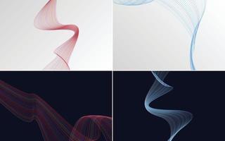 Collection of geometric minimal lines pattern set vector