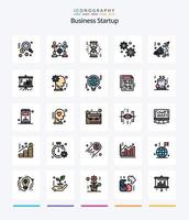 Creative Business Startup 25 Line FIlled icon pack  Such As chart. speaker. loading. marketing. business vector