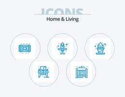 Home And Living Blue Icon Pack 5 Icon Design. . furnishing. . living vector