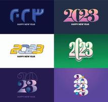 Big Set of 2023 Happy New Year logo text design 2023 number design template vector