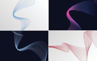 Wave curve abstract vector background pack for a bold and contemporary design