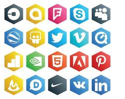 20 Social Media Icon Pack Including html google analytics google earth quicktime vimeo vector