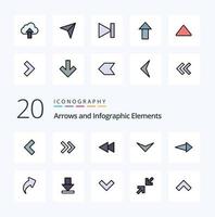 20 Arrow Line Filled Color icon Pack like arrow up reverse upload next vector