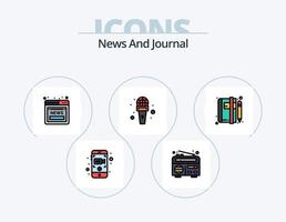 paquete de iconos llenos de línea de noticias 5 diseño de iconos. noticias. pantalla. noticias. noticias. computadora vector