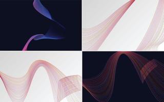 Our pack of 4 vector backgrounds includes geometric and wave patterns