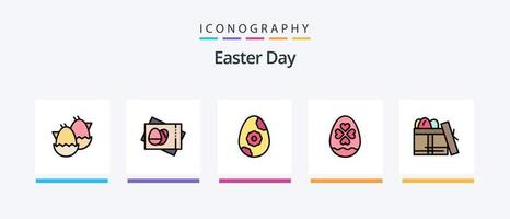 Easter Line Filled 5 Icon Pack Including easter. tag. egg. flower. egg. Creative Icons Design vector