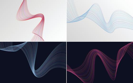 Wave curve abstract vector background pack for a clean and stylish design