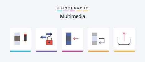 paquete de iconos de 5 planos multimedia que incluye . importar. subir. multimedia. diseño de iconos creativos vector