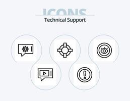 paquete de iconos de línea de soporte técnico 5 diseño de iconos. apoyo. ojo. servicio. apoyo. nota vector