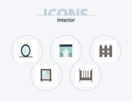 paquete de iconos planos interiores 5 diseño de iconos. . interior. interior. cerca de Jardín. barricada vector