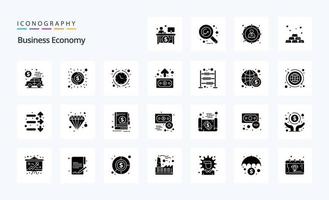 25 Economy Solid Glyph icon pack vector