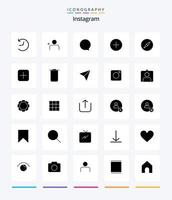 Creative Instagram 25 Glyph Solid Black icon pack  Such As sets. instagram. interface. navigation. instagram vector