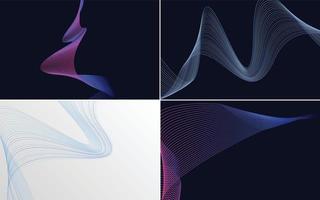 Collection of geometric minimal lines pattern set vector