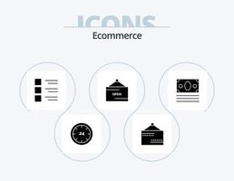 Ecommerce Glyph Icon Pack 5 Icon Design. signboard. e. sign. commerce. menu vector