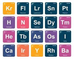 20 Preiodic table of the elements Icon Pack Design vector