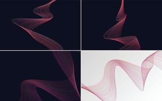 Collection of geometric minimal lines pattern set vector