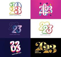 Big Set of 2023 Happy New Year logo text design 2023 number design template vector