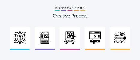 paquete de iconos de línea 5 de proceso creativo que incluye proceso. gráfico. creativo. diseño. proceso. diseño de iconos creativos vector