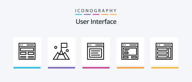 User Interface Line 5 Icon Pack Including interface. hero. communication. header.. Creative Icons Design vector