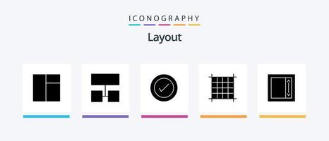 Layout Glyph 5 Icon Pack Including . layout. wireframe. i frame. streamline. Creative Icons Design vector