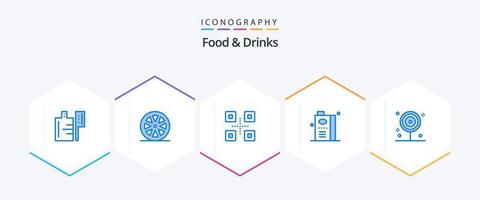 Food and Drinks 25 Blue icon pack including food. fruit juice. food. fruit. drink vector